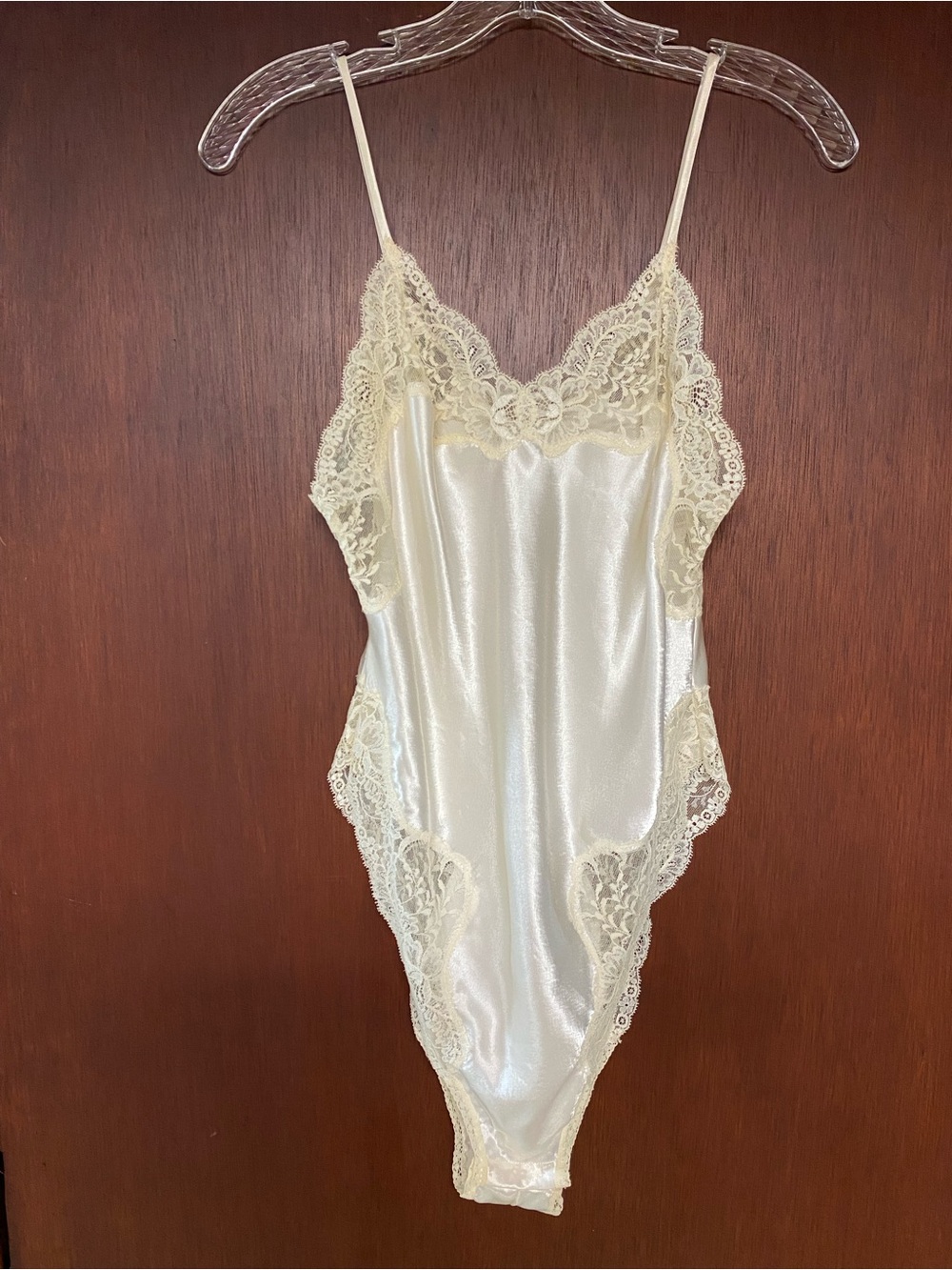 VTG 90s Victoria’s Secret GOLD LABEL Satin Lace Teddy Lingerie Bodysuit Sz Small